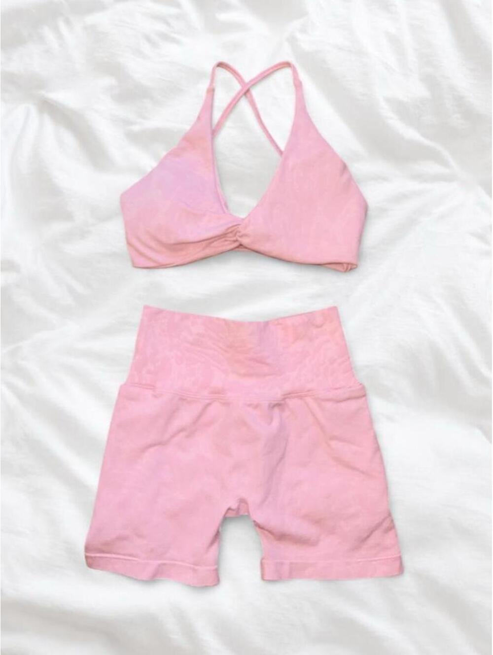 Pink Seamless Workout Set Size XS